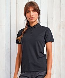 Women's spun dyed sustainable polo shirt