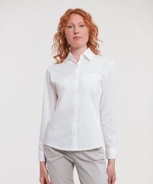 Women's long sleeve 100% cotton poplin shirt