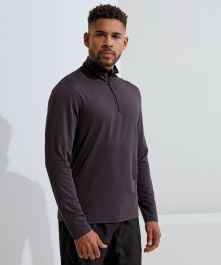 TriDri® recycled long sleeve brushed back ¼ zip top